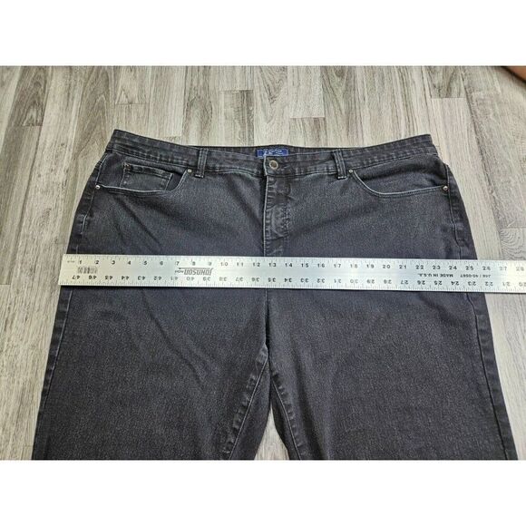 Charter Club Plus Size 24W Lexington Straight Black Grey Denim Jeans - Picture 8 of 11